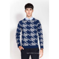 Fashion Jacquard Round Neck Knit Man Sweater